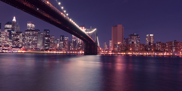 A city bridge at night