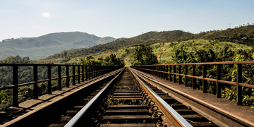 railway tracks on a bridge